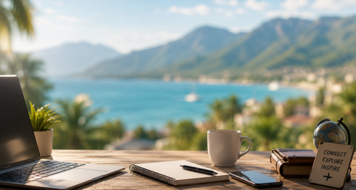 Blog with mountain background