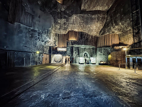 Large underground chamber inside the Wieliczka Salt Mine in Poland