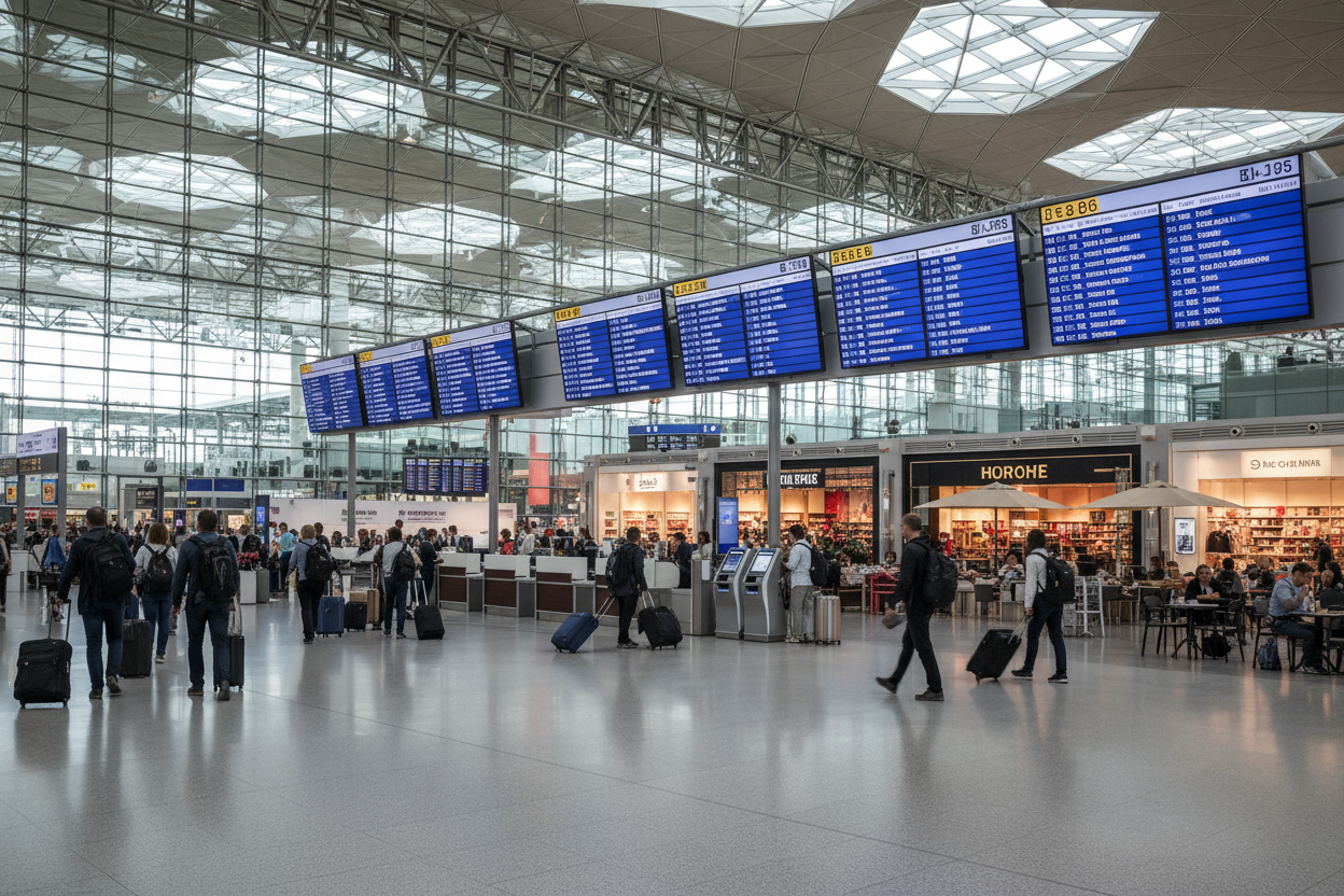Actually image of busy airport